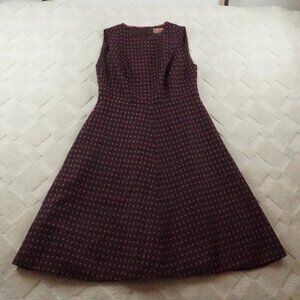 Boden Octavia British Tweed By Moon Wool Polka Dot A-Line Dress Womens 8p